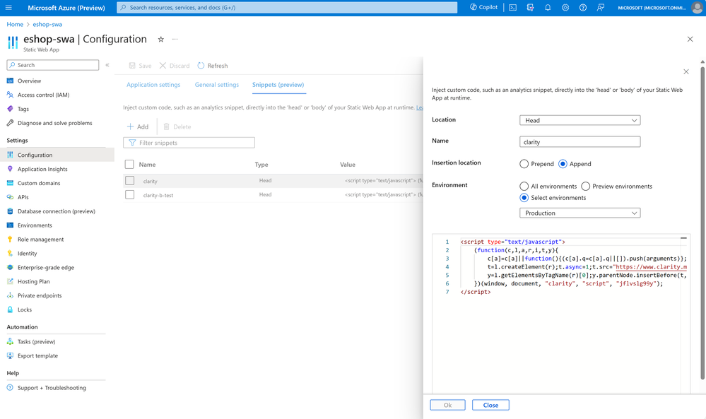 Announcing Snippets and Traffic Splitting for Azure Static Web Apps